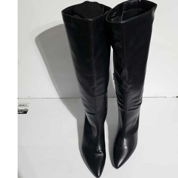 Old Navy Black Tall Kitten Heel Boots Women’s Size 8 Knee High Pointed Toe NWOT - Picture 2 of 8
